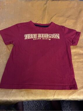 True Religion Kids Burgundy Short Sleeve Logo Tee